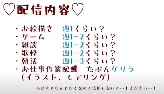 甘狼このみ　配信内容